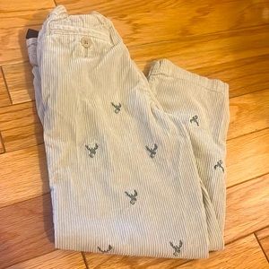 Lands End Boys Corduroy Pants Embroidered Bucks/Deer Adjustable waist Size 7